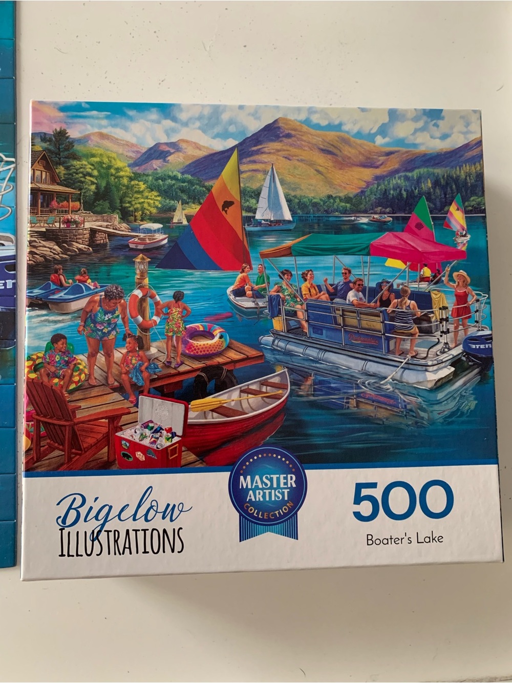 Bigelow Illustrations 500-Piece Boater's Lake Puzzle - Colorful Multicolor